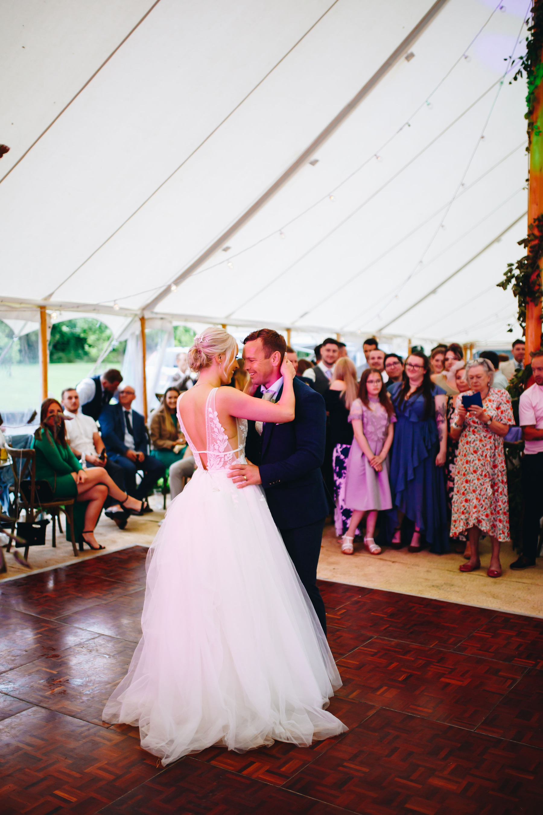 Bride and groom have their first dance