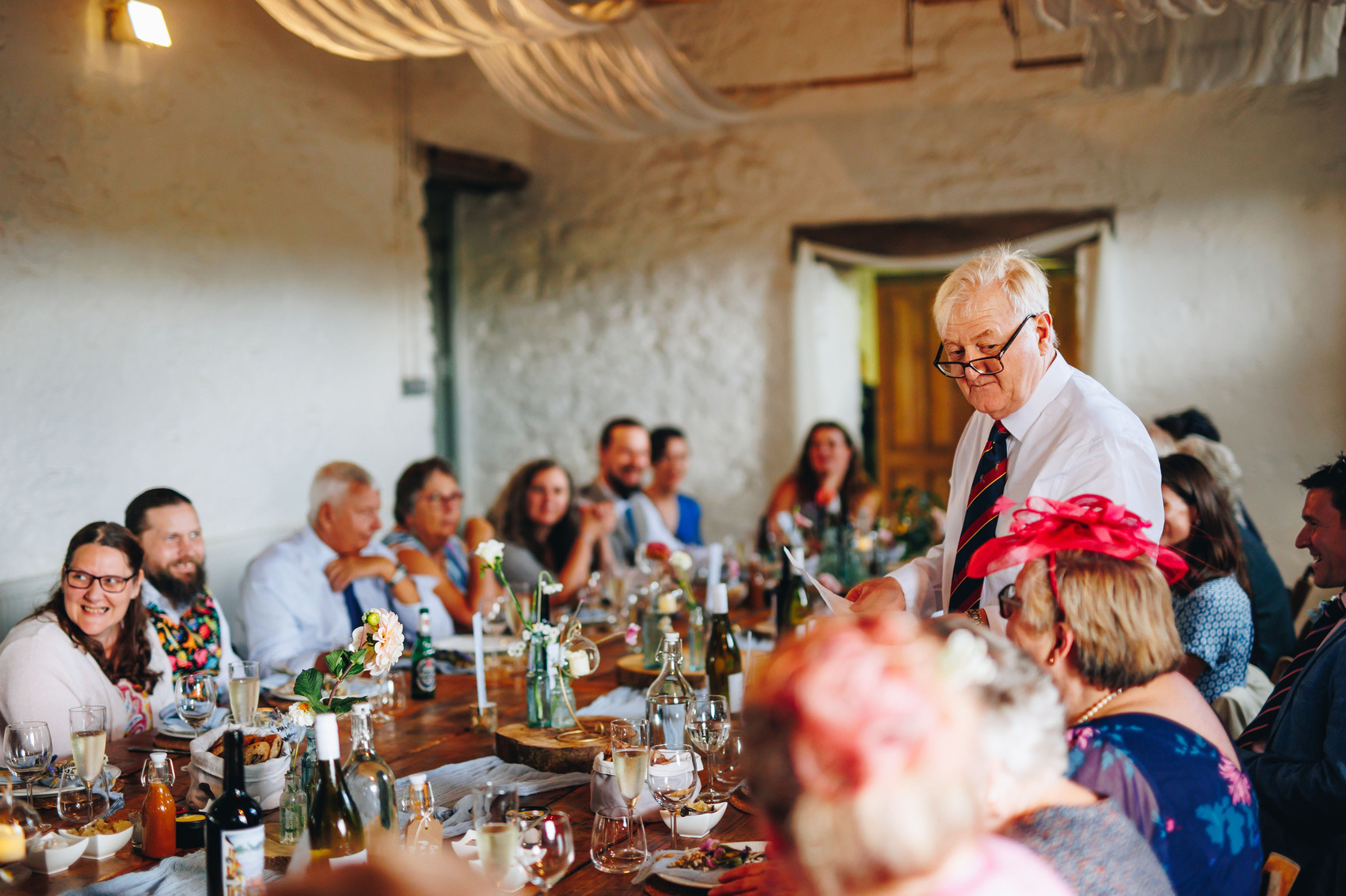 Dad giving speech at a wedding