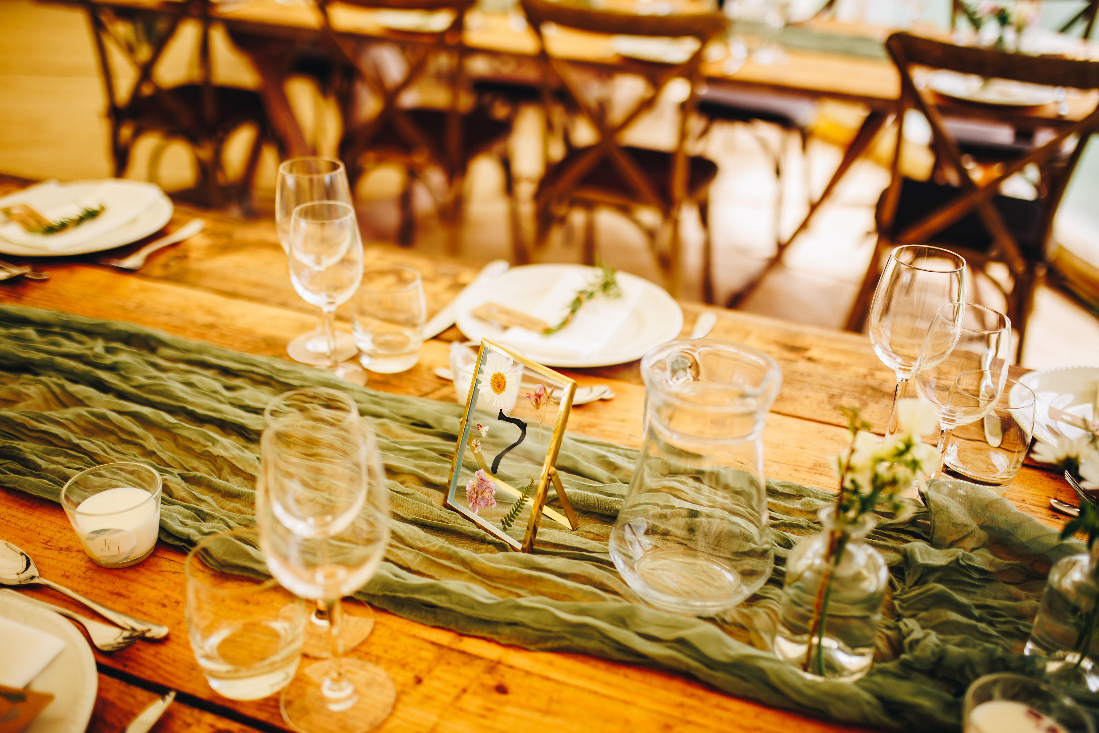 Wedding marquee reception set up