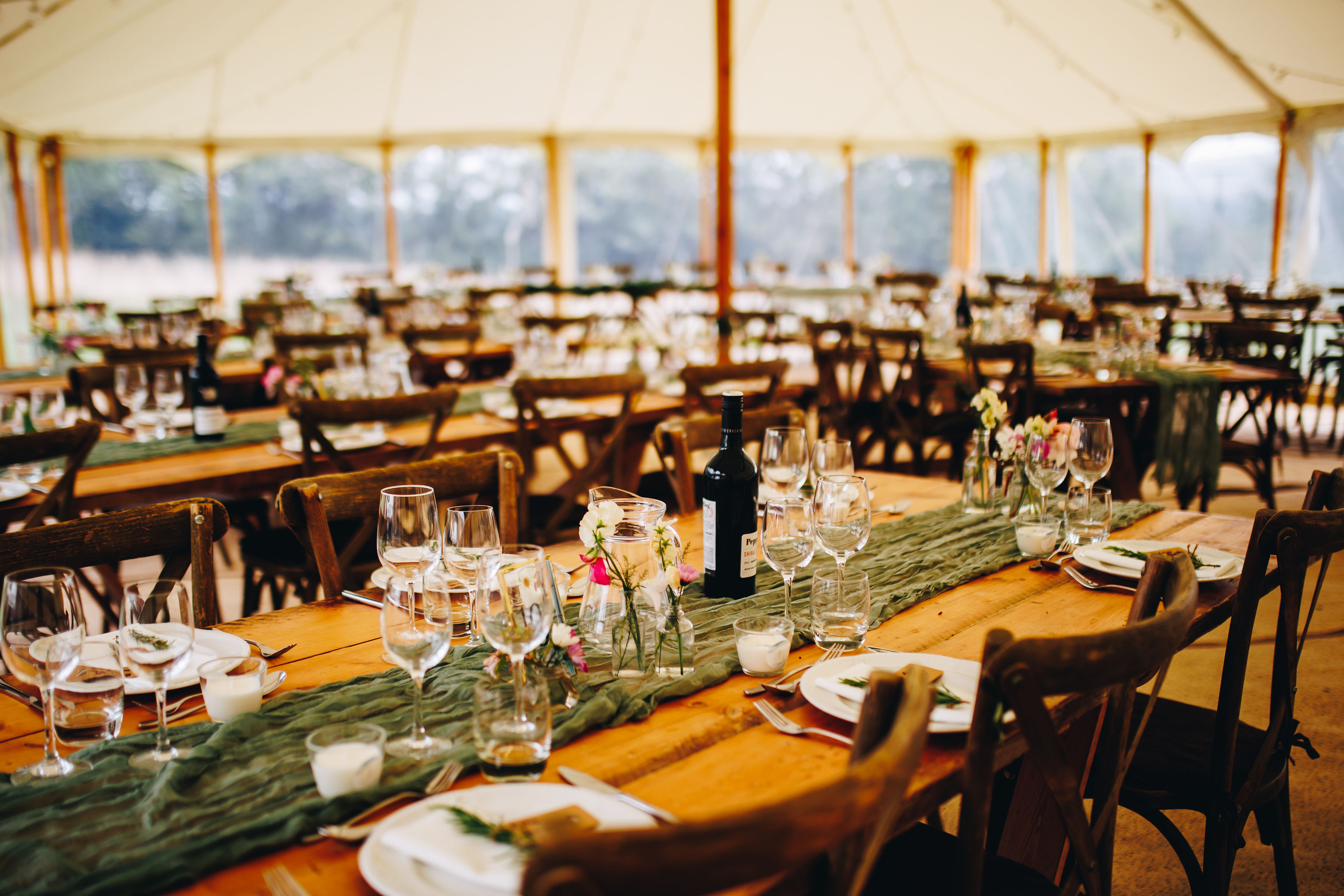 Marquee set up ready for reception