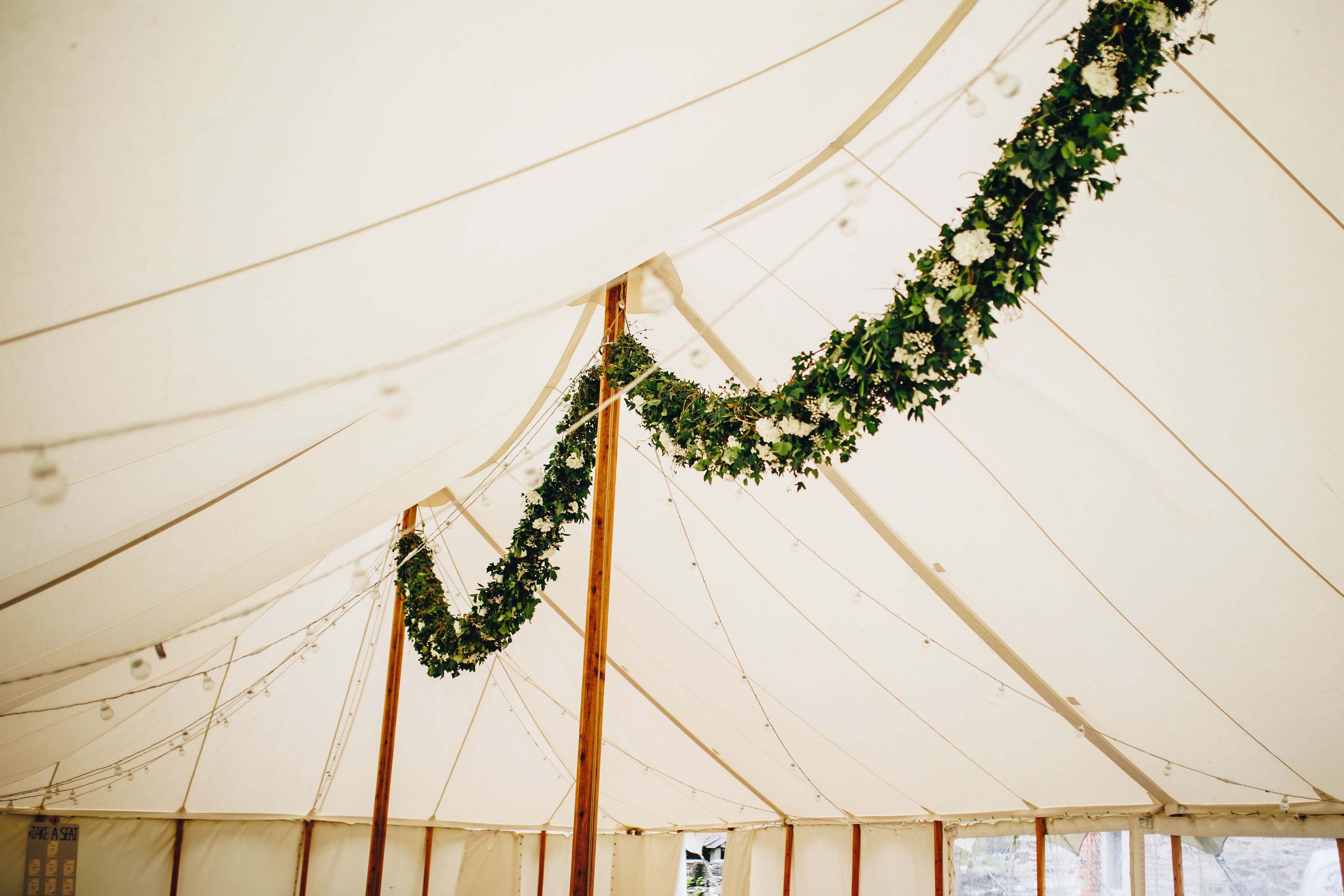 Marquee set up ready for reception