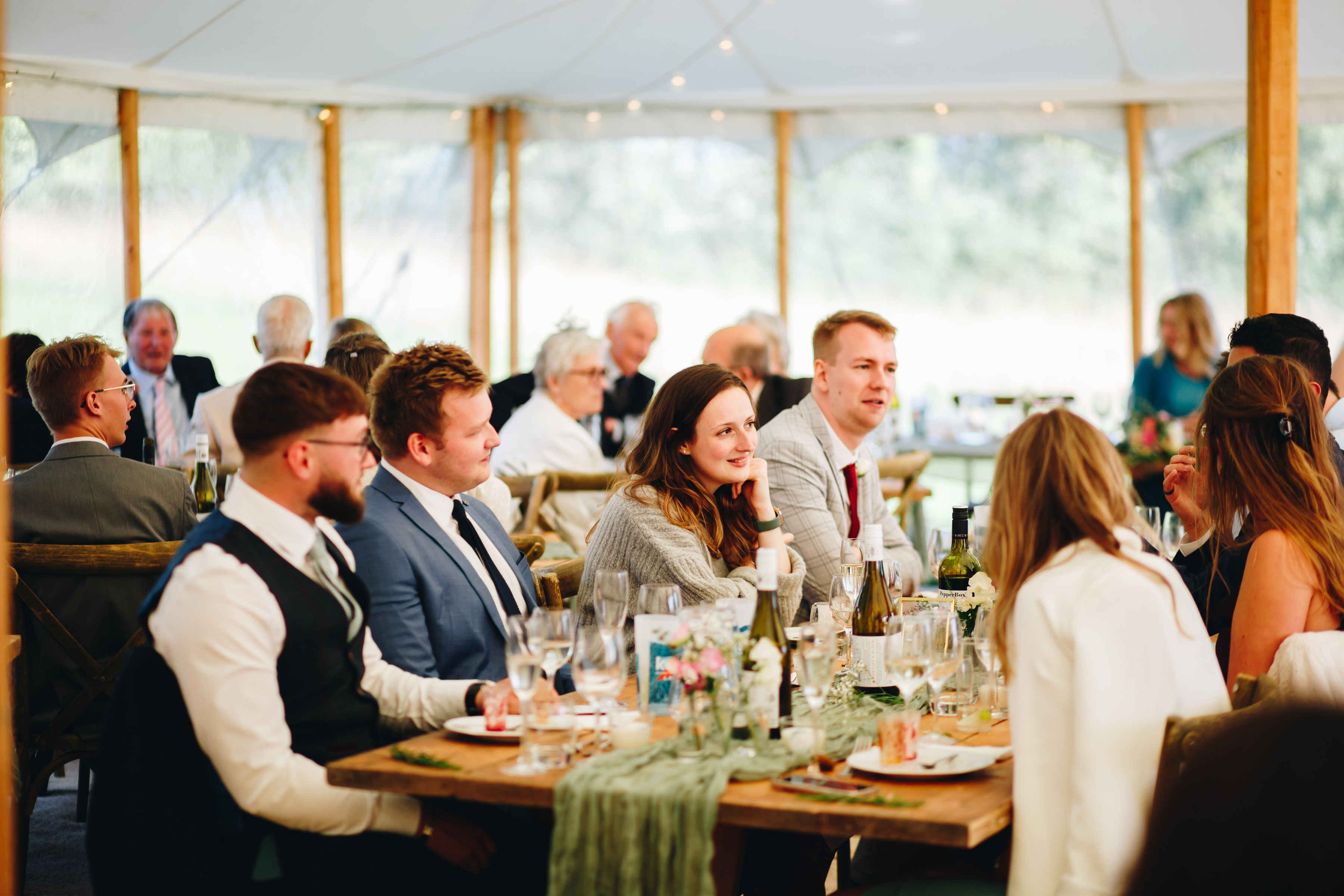 Guests sat at wedding reception
