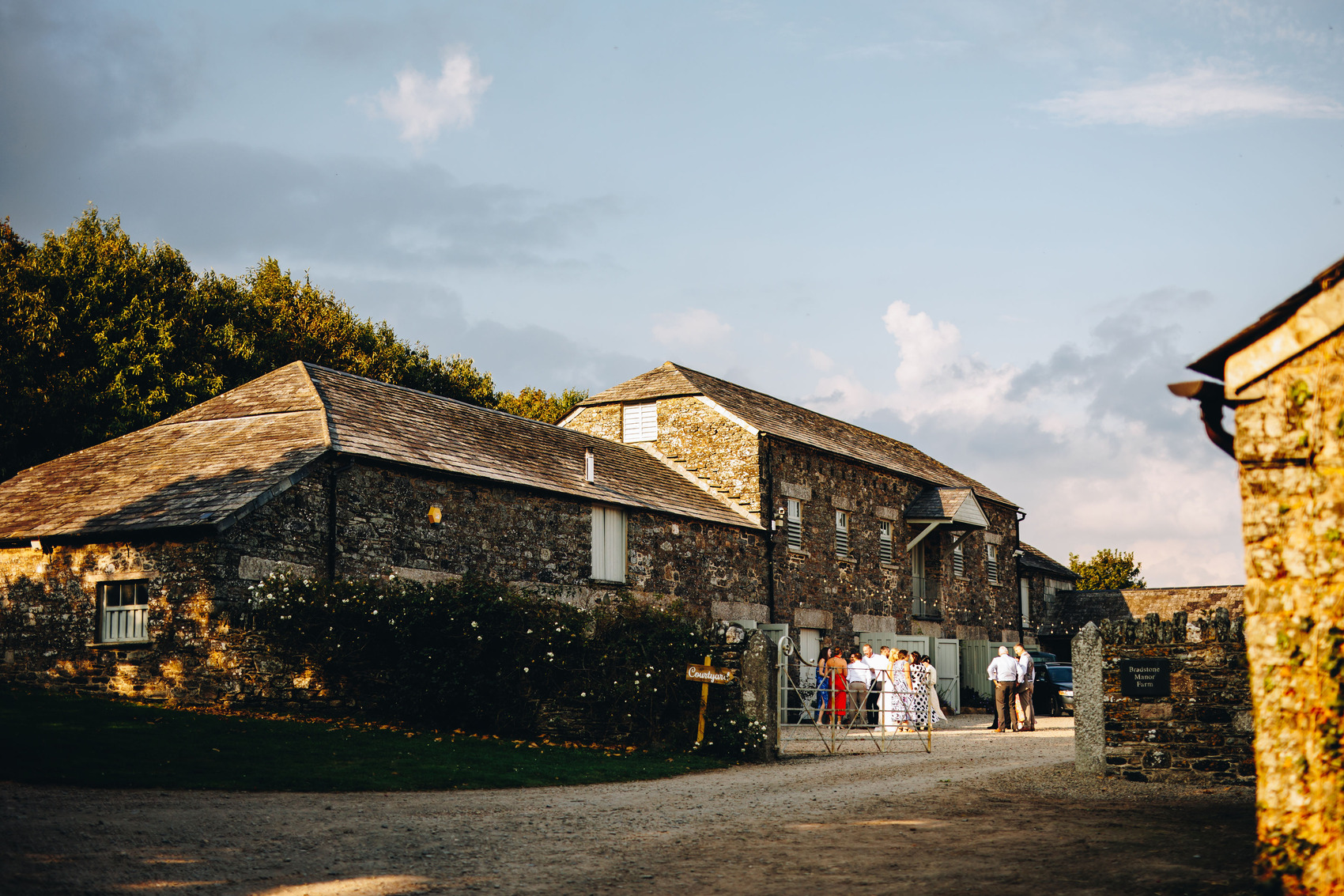 Guests in the courtyard of Bradstone Manor