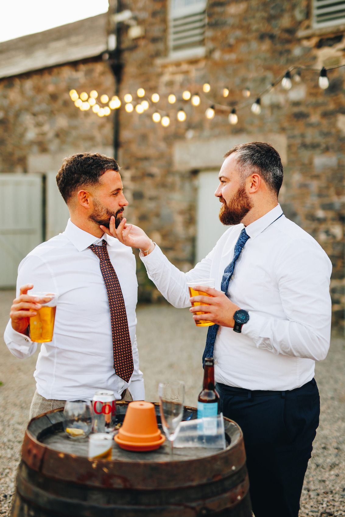 Guests having fun in the courtyard
